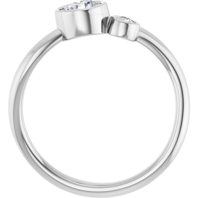 Platinum 5 mm Natural White Sapphire & .06 CT Natural Diamond Ring